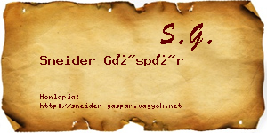 Sneider Gáspár névjegykártya